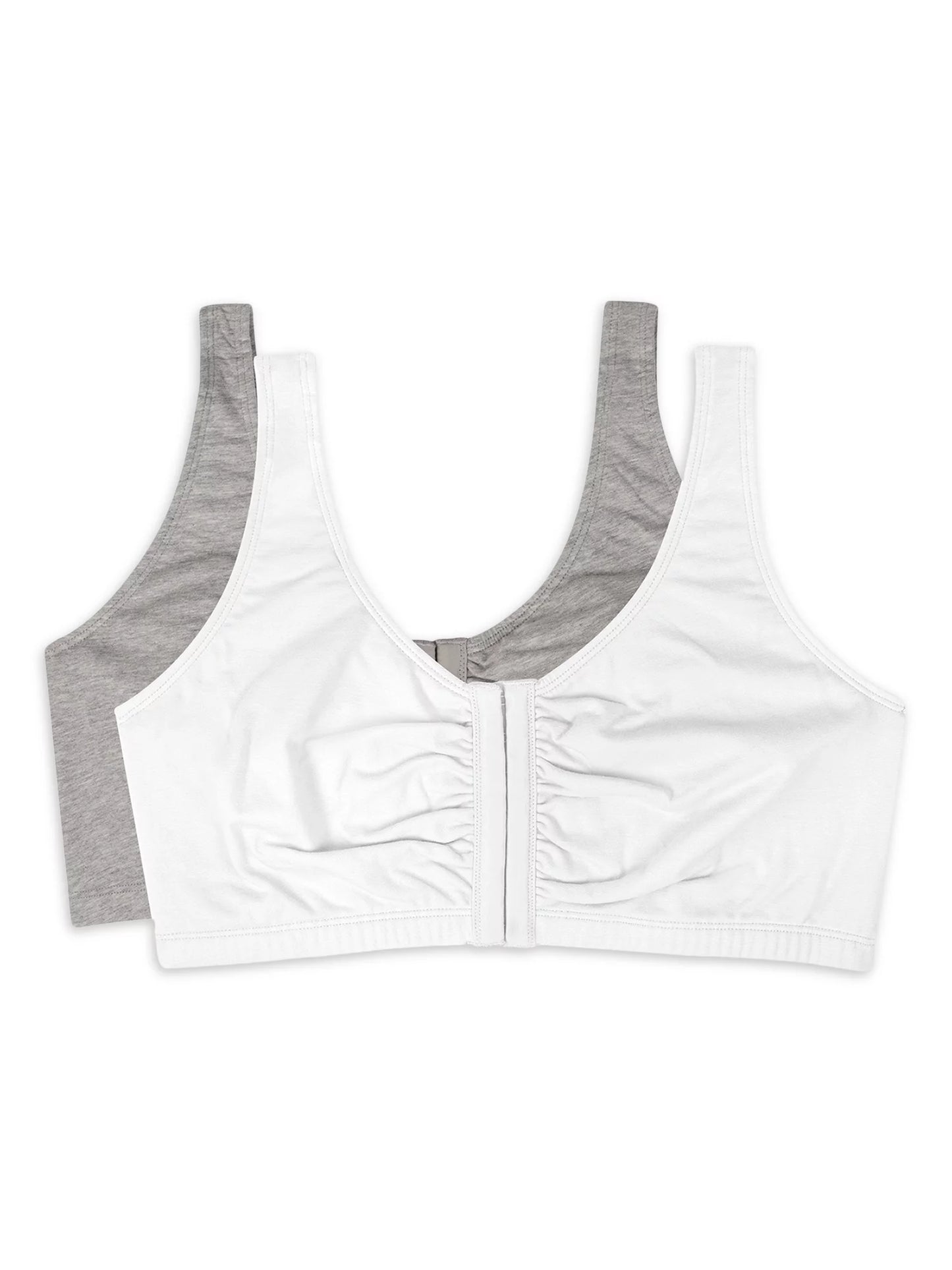 Brasier Deportivo De Algodón Para Mujer Con Cierre Frontal Cómodo, Paquete De 2